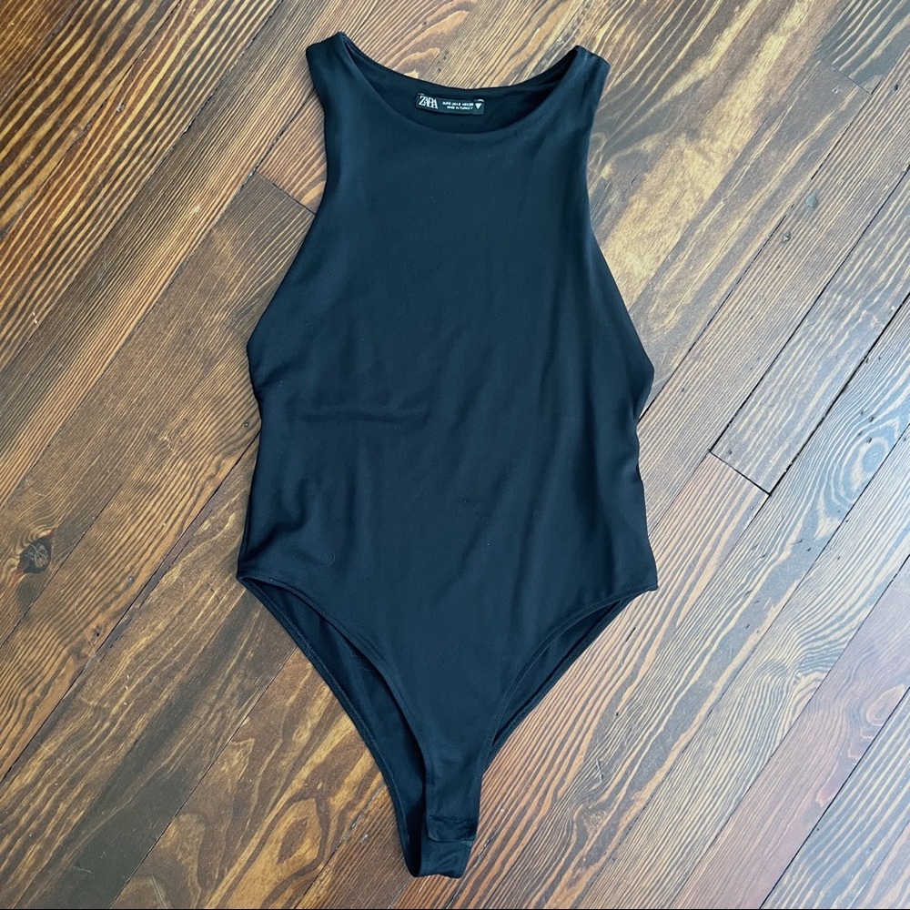 ZARA Halter Neck Tank Black - Size S